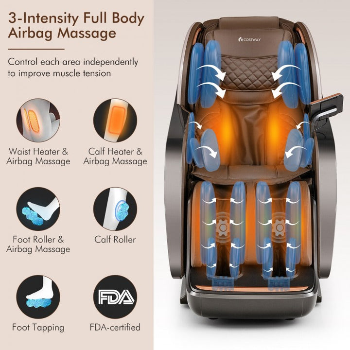 COSTWAY Zero Gravity Full-Body Massage Recliner