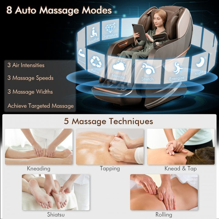 COSTWAY Zero Gravity Full-Body Massage Recliner