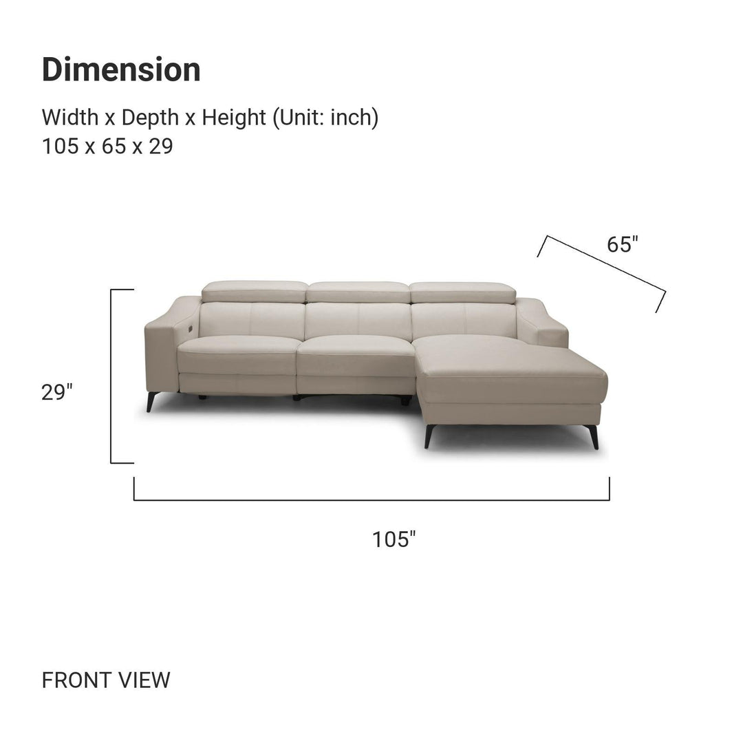 JORDAN Leather Power Motion Sectional