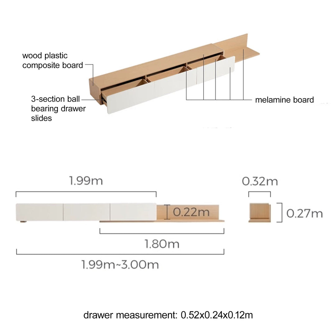 UMBRIA Extendable TV stand cabinet