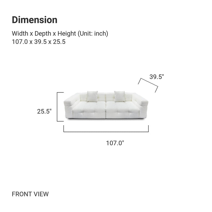 IVORY Tufted Fabric Sofa