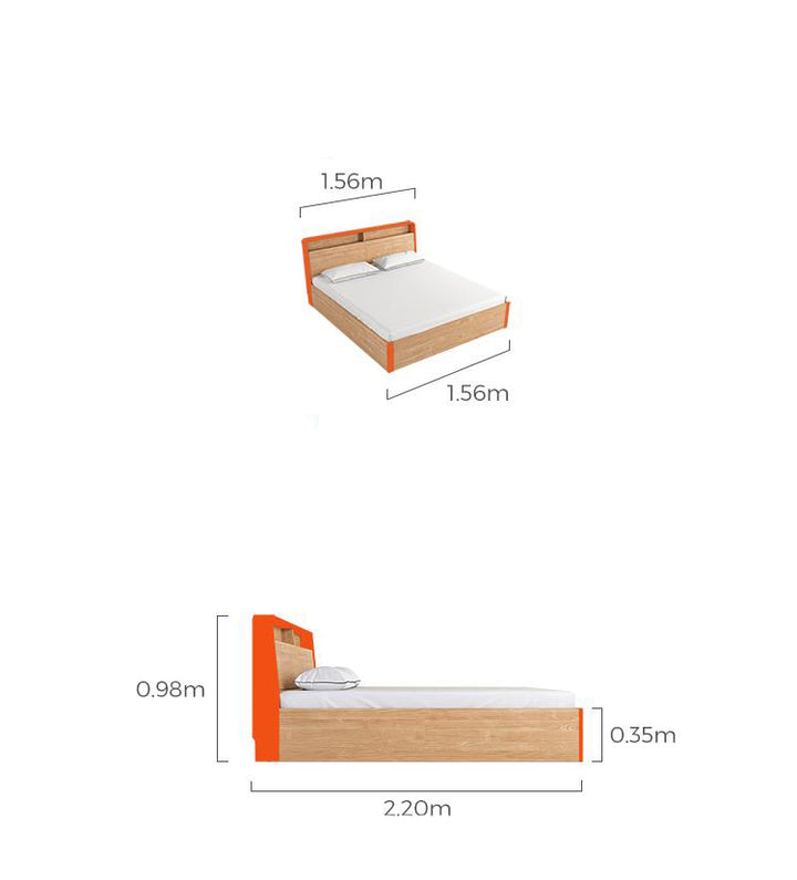 LINDEN Oak Frame Storage Bed