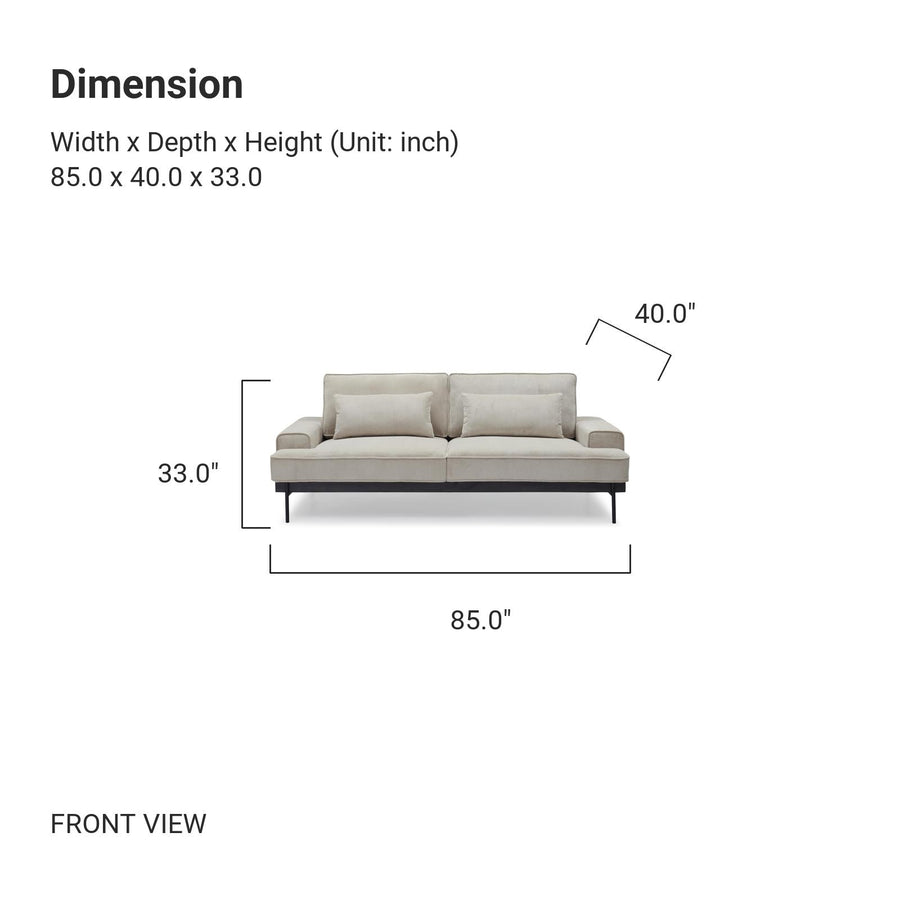 ELEANOR Beige Fabric 3 Seater Sofa