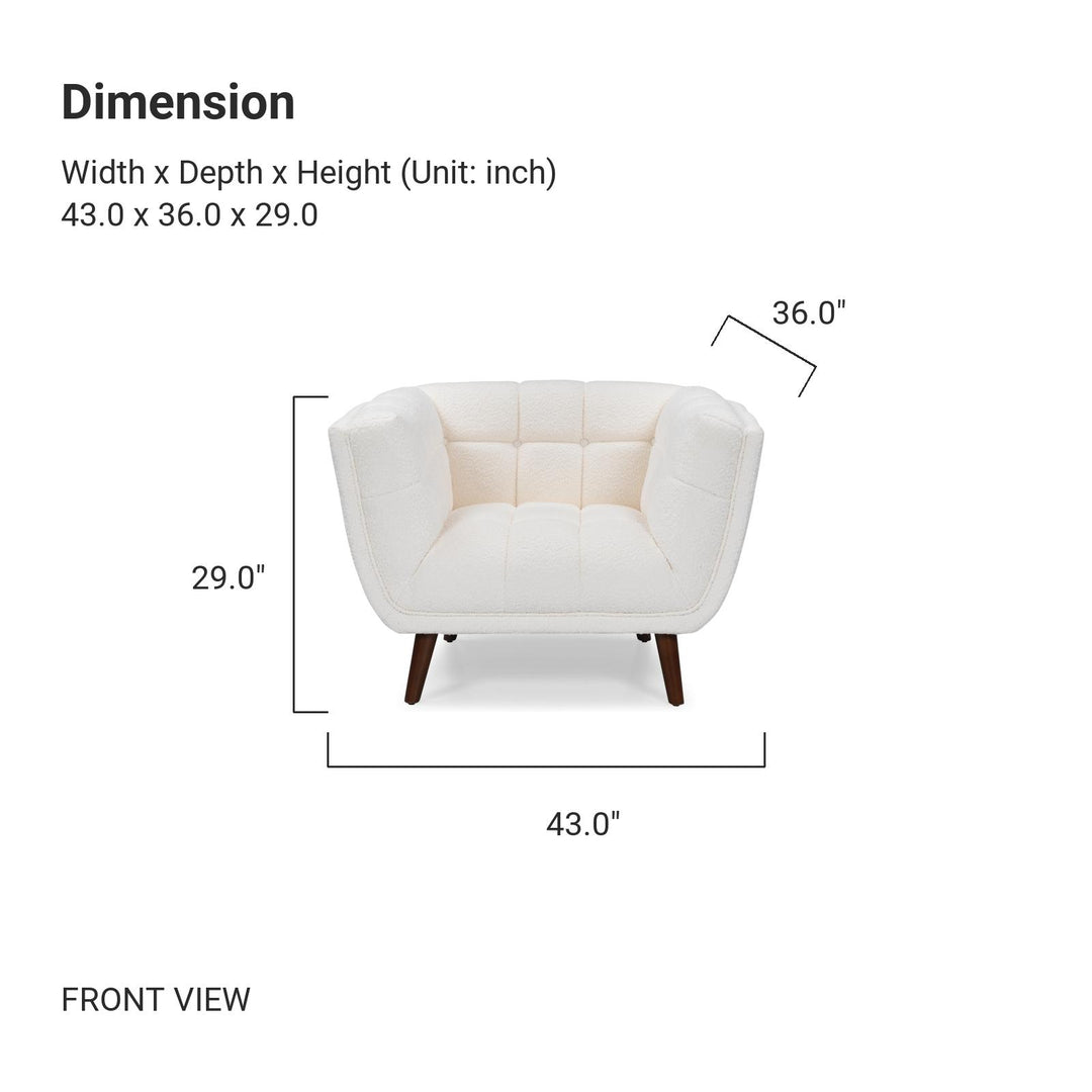 BEATRICE Fabric One Seater White Sofa