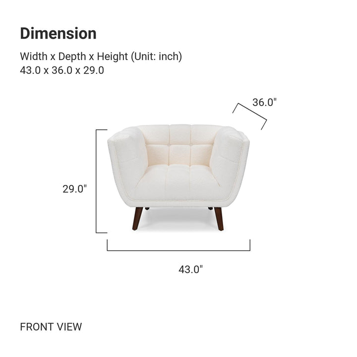 BEATRICE Fabric One Seater White Sofa