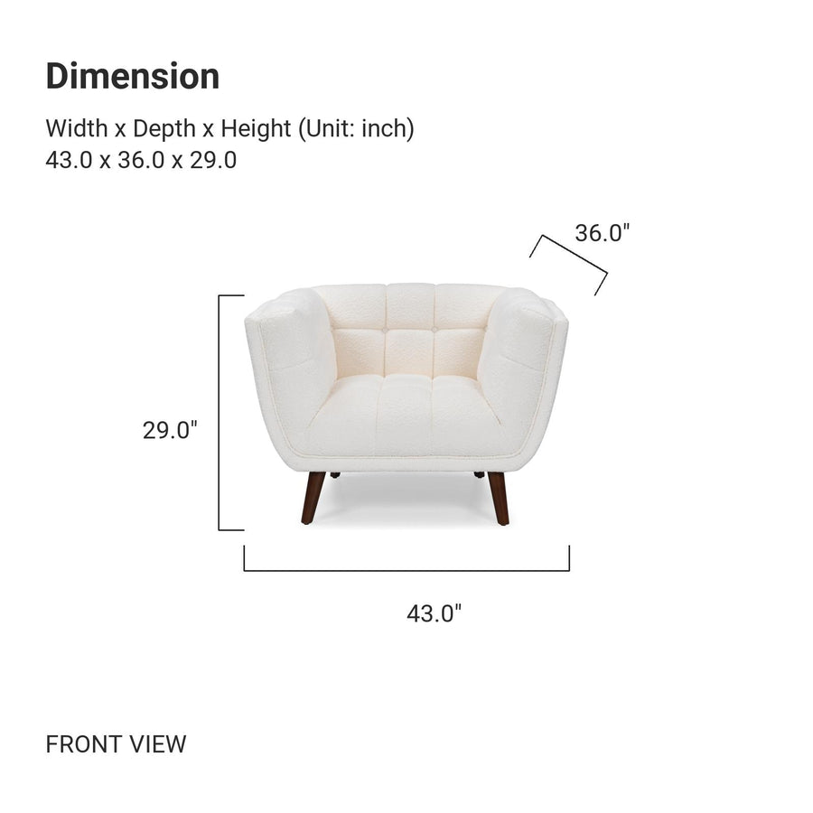 BEATRICE Fabric One Seater White Sofa