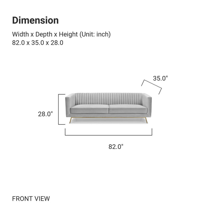 LUMENS Velvet 3 Seater Sofa