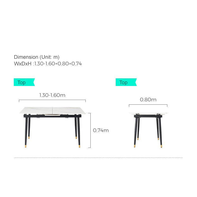 OSWELL Ceramic Extendable Dining Table