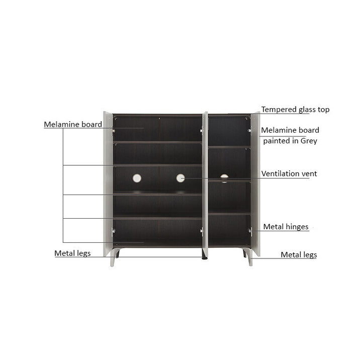 LENNON Tempered Glass Shoe Cabinet
