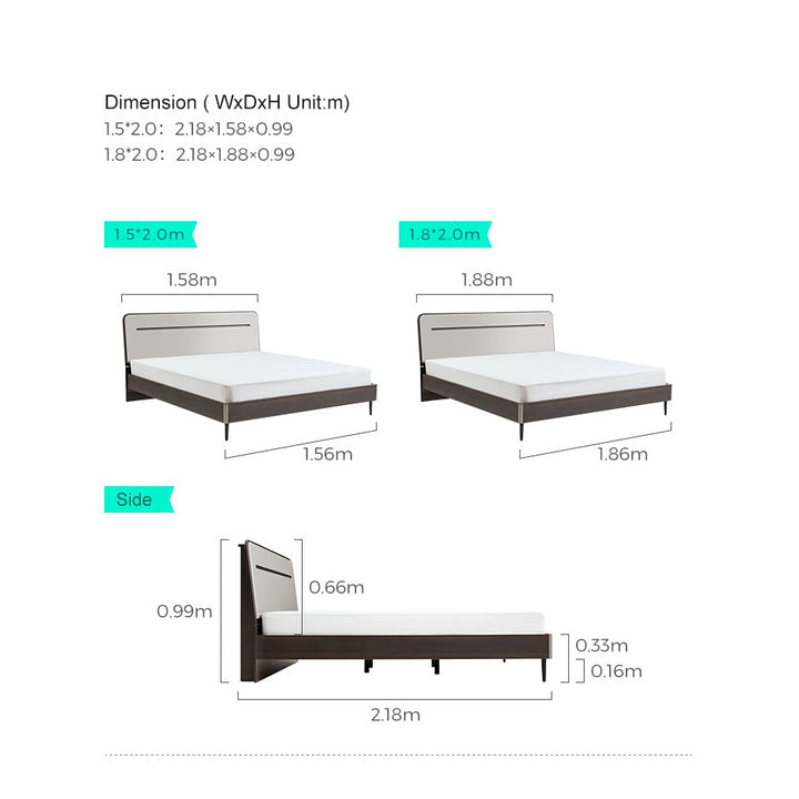 LENNOX Dark Chocolate and Grey Queen Bed