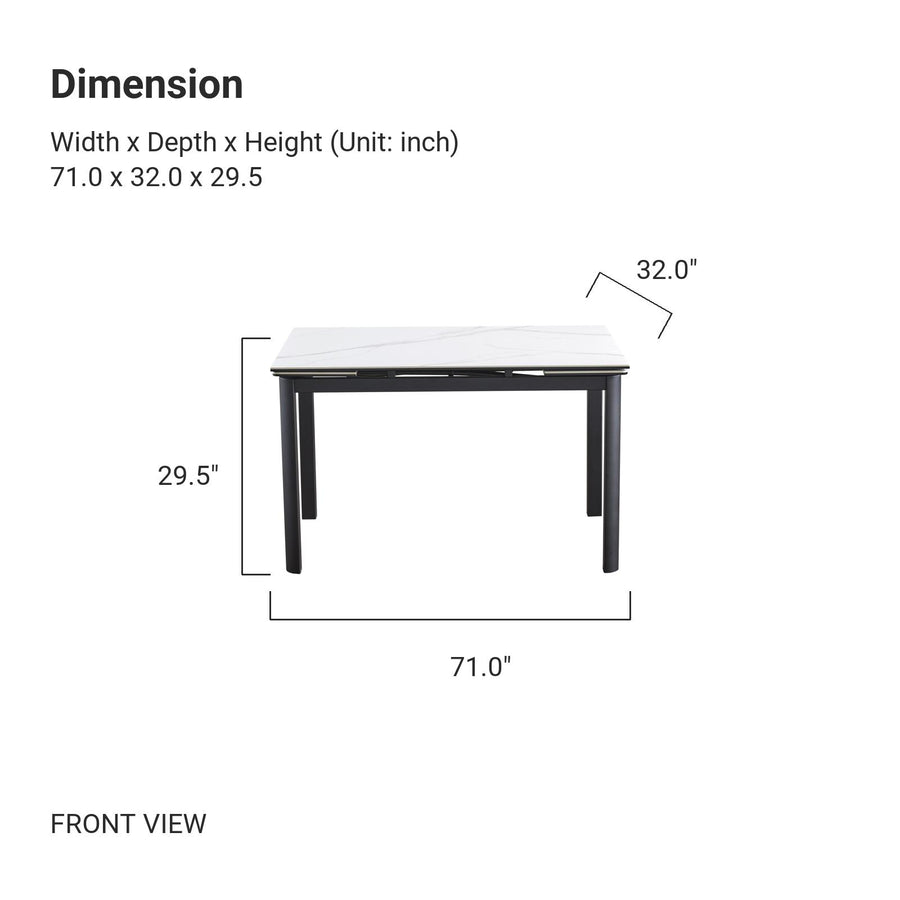PATRICK Ceramic Extendable Table