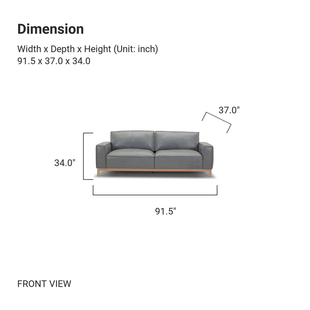 Grayson Leather 3 Seater Sofa