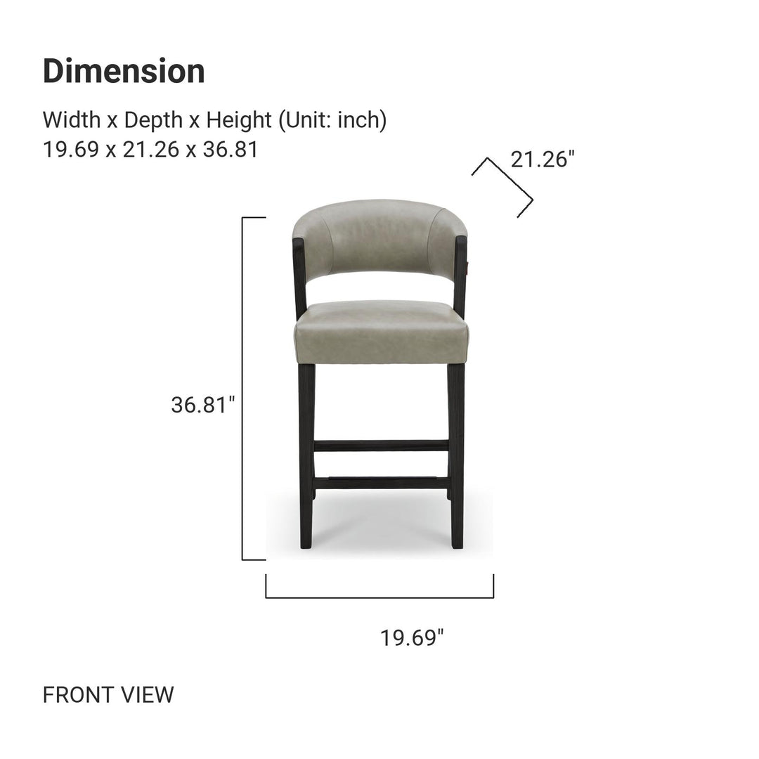 ELENA Grey Fabric Counter Stool