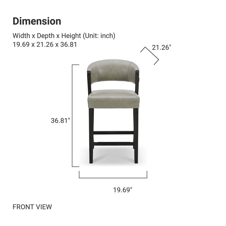 ELENA Grey Fabric Counter Stool
