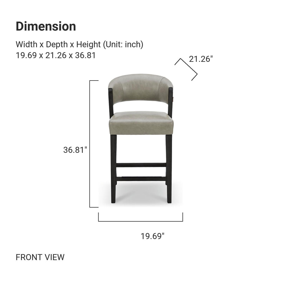 ELENA Grey Fabric Counter Stool