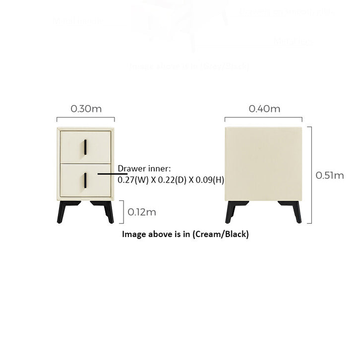 IVY Compact Black Legs Nightstand