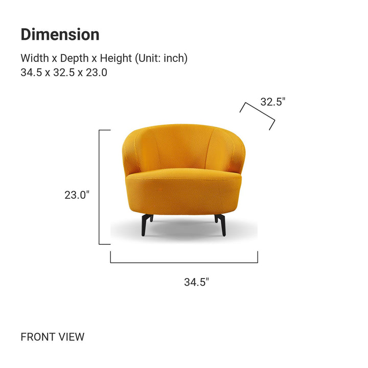 LINUS Curved Yellow Sofa Seater