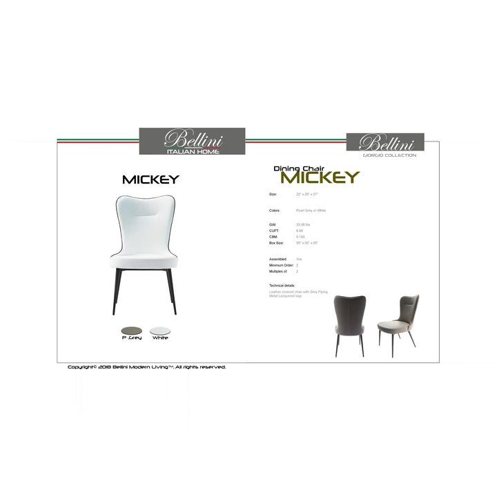 MICKEY Leather Dining Chair - Bellini