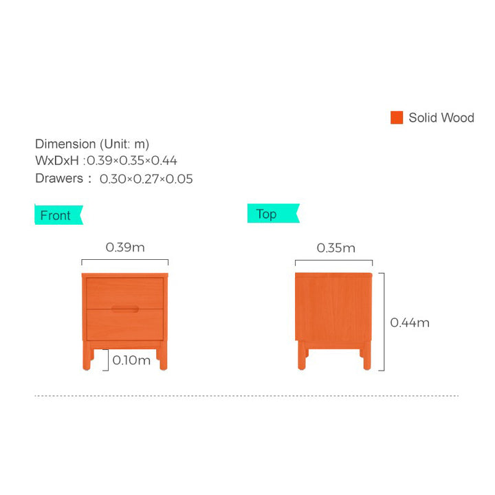 LISANDRO Minimal, Solid Wooden Nightstand