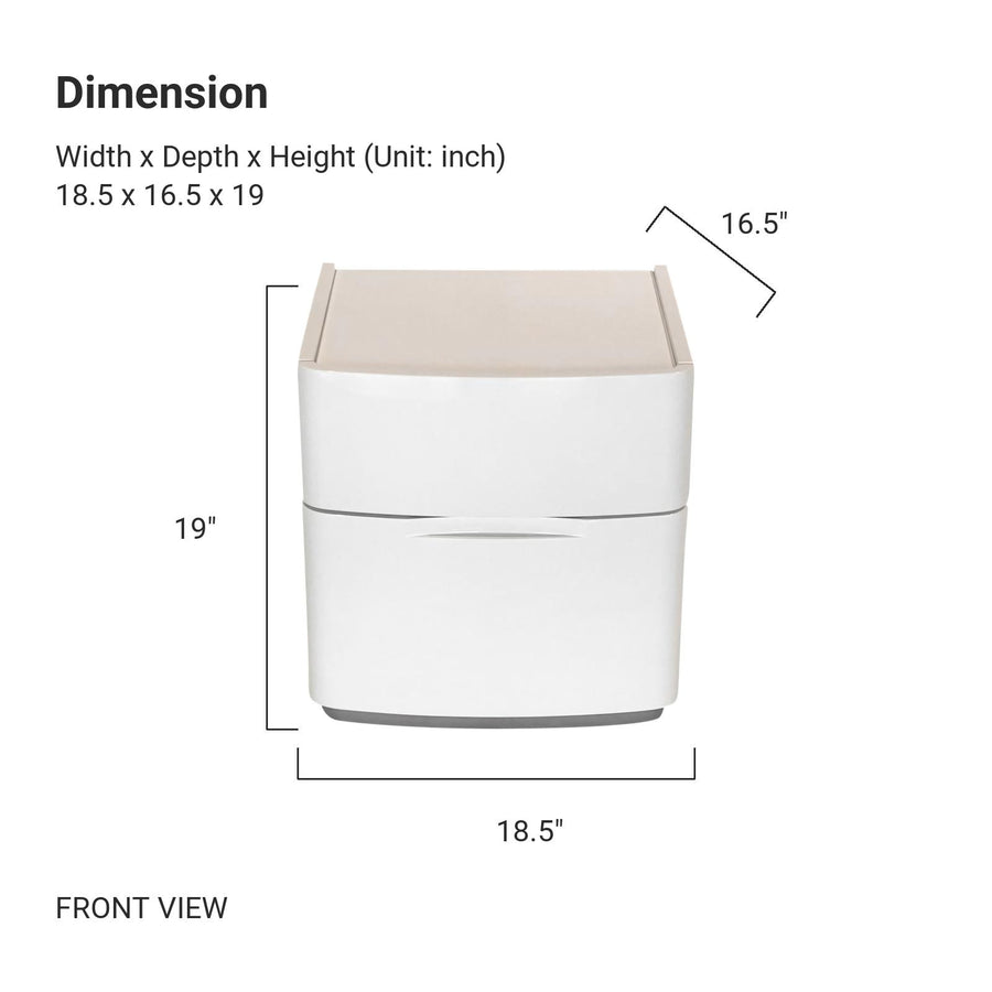 ANGELA Gloss White Nightstand