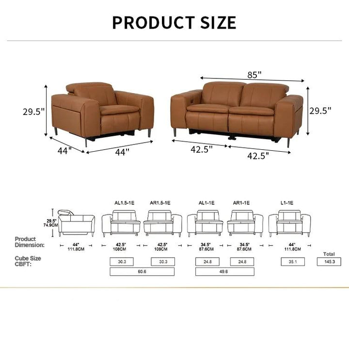STORM Brown Leather Sofa