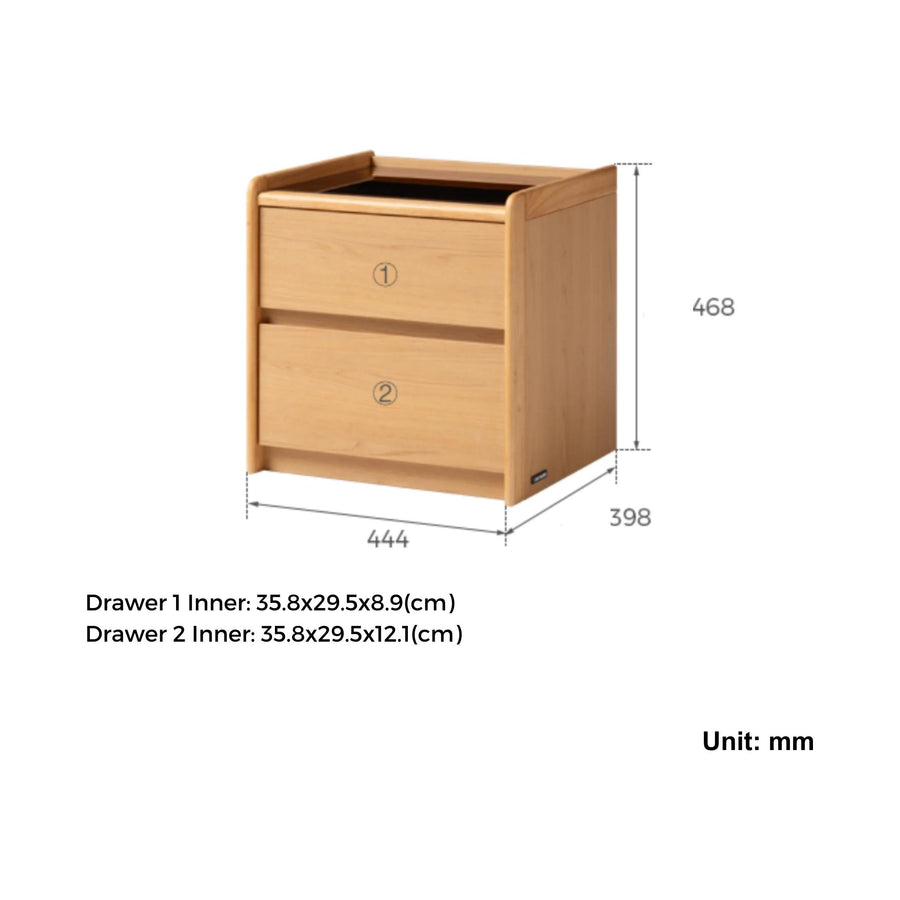 AVIANA Compact Glass Top Nightstand