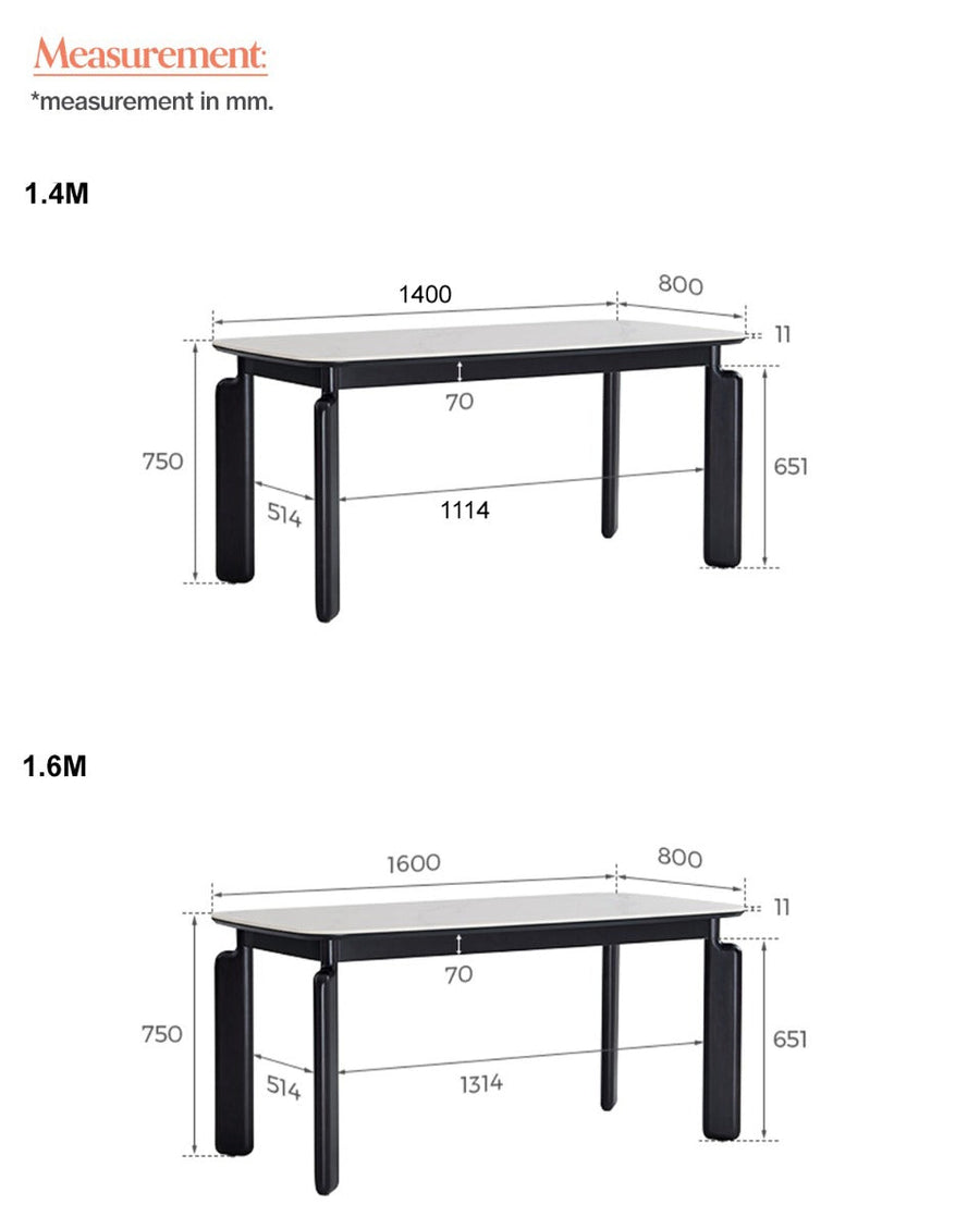 VANNES 140cm Solid Wood Dining Table