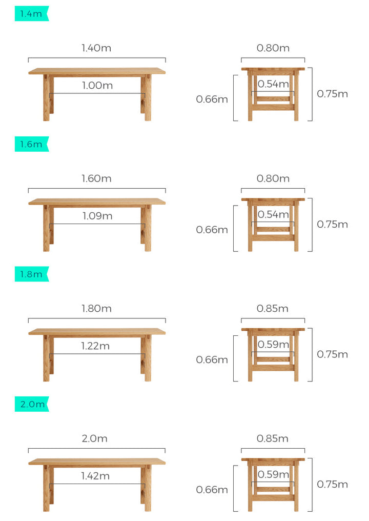 LUKAS Solid Oak Dining Table
