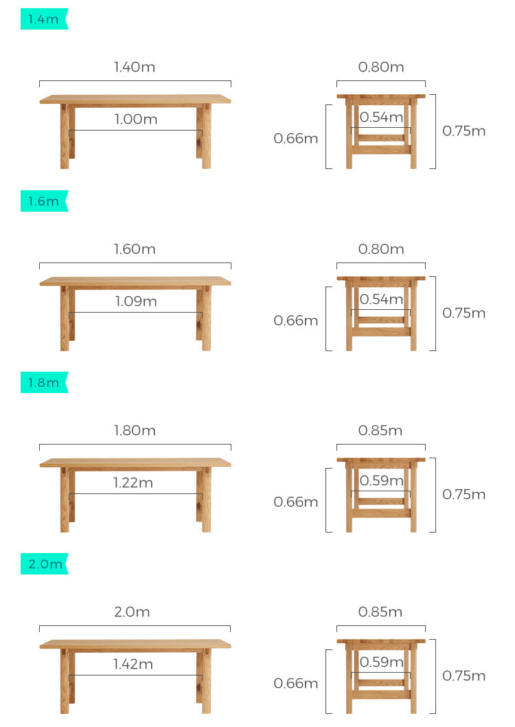 EVELYN Solid Oak Dining Table