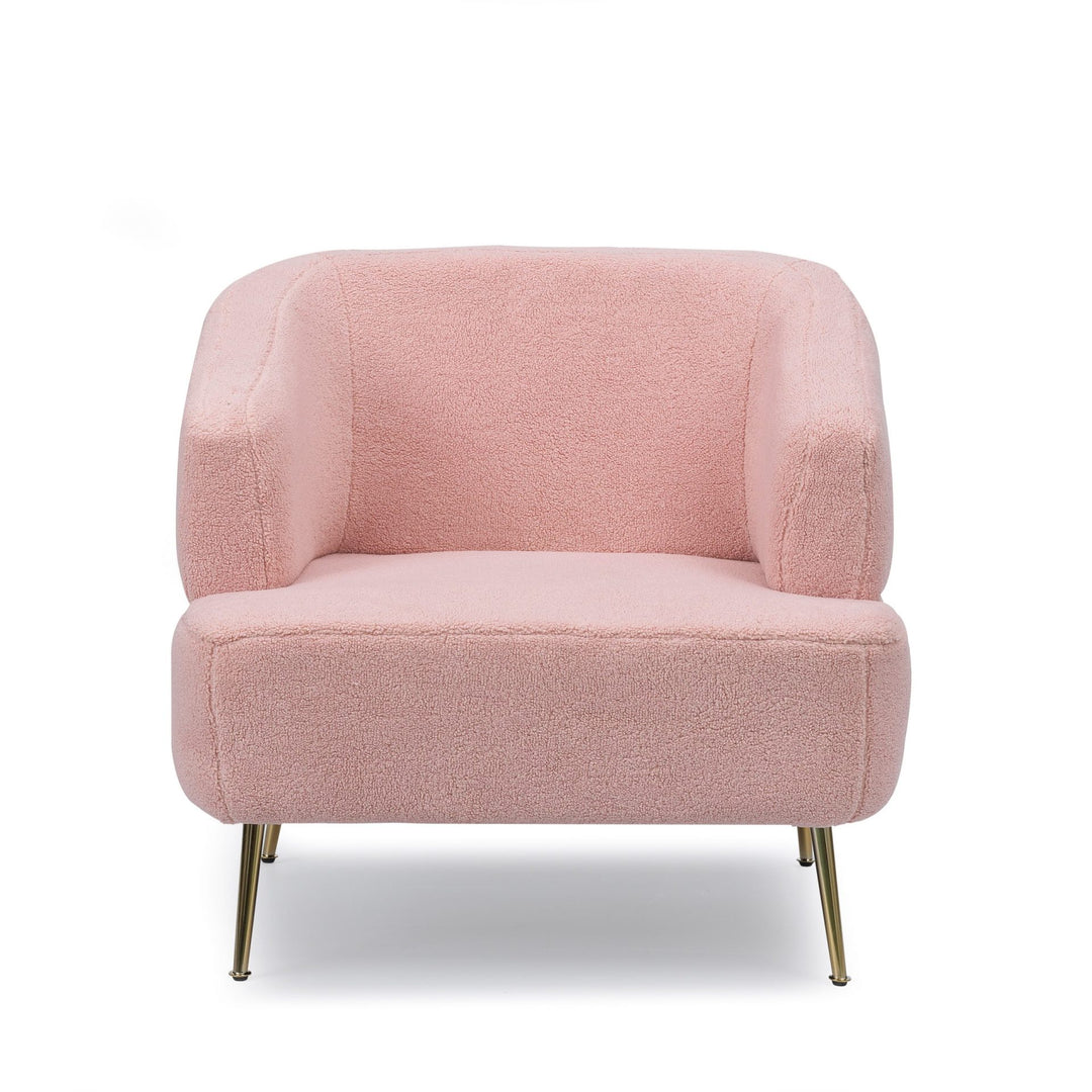 TEDDY Boucle Fabric Accent Chair Pink