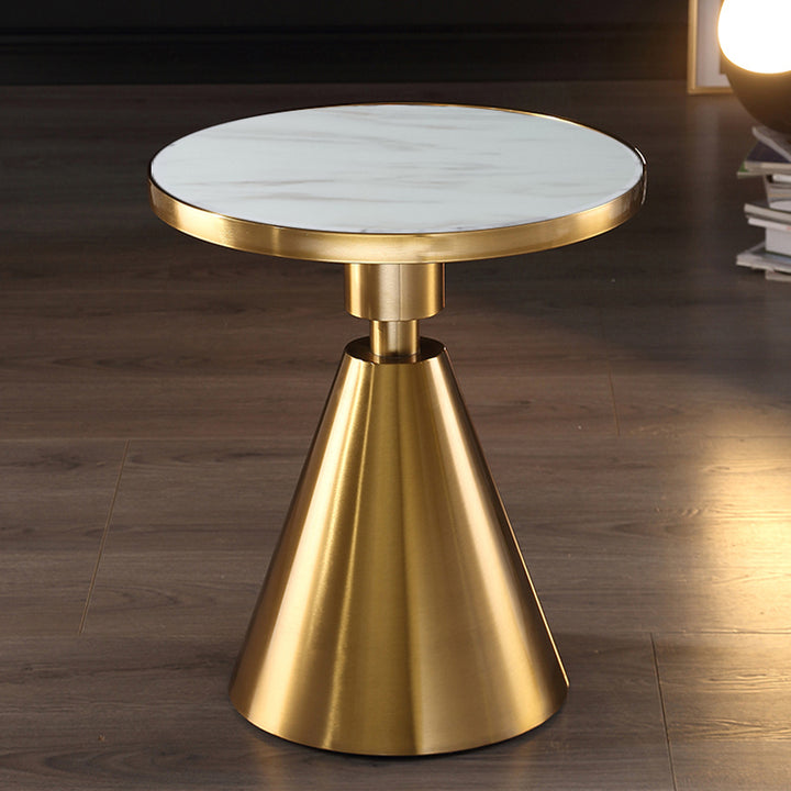 KONE Brushed Gold Ceramic End Table