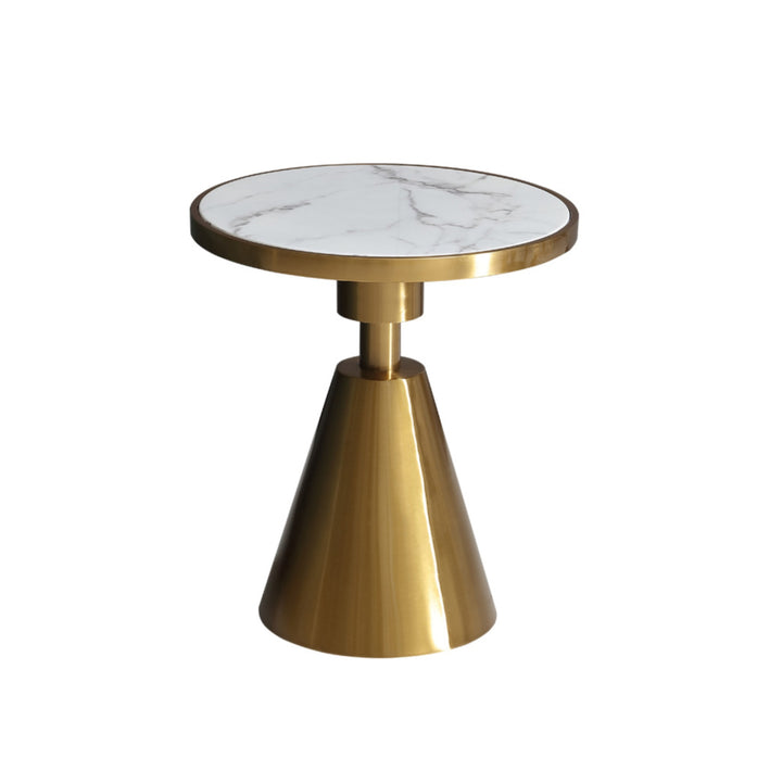 KONE Brushed Gold Ceramic End Table