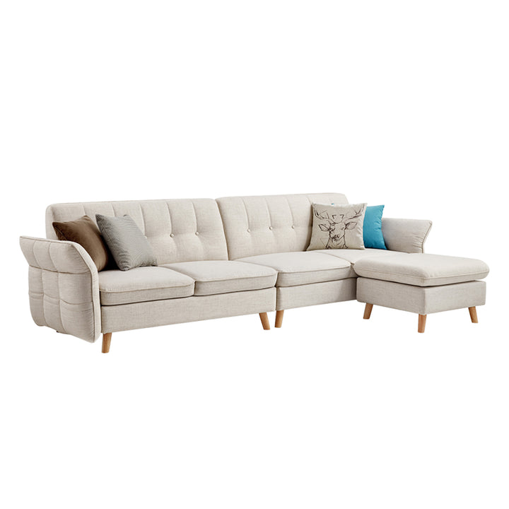LILA Beige Sectional Sofa Bed