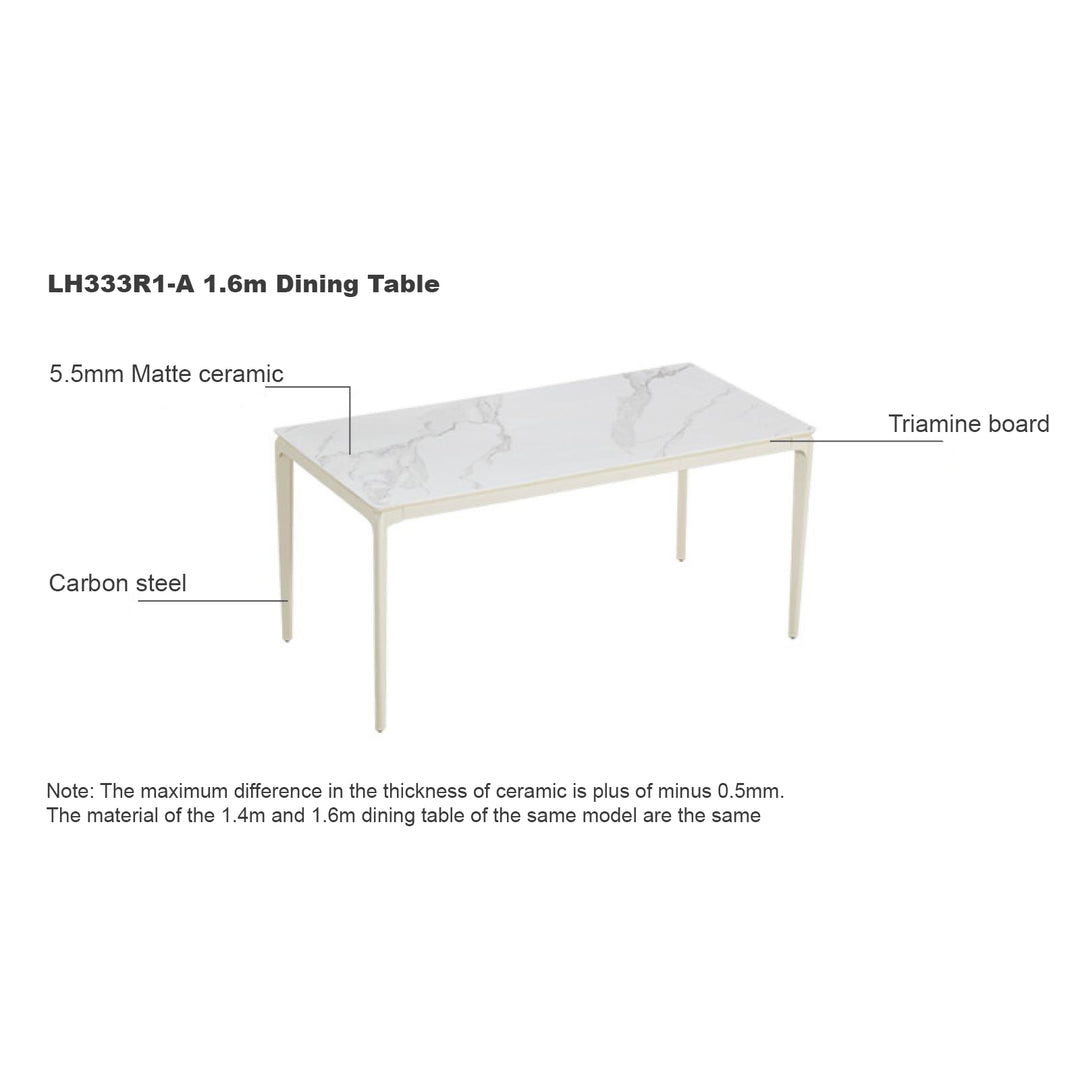 LISHA White Ceramic Dining Table