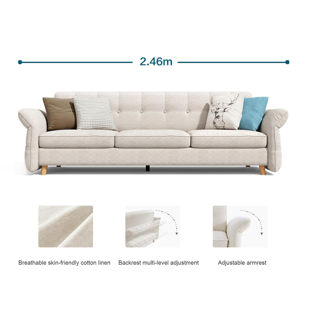 LILA Beige Sectional Sofa Bed