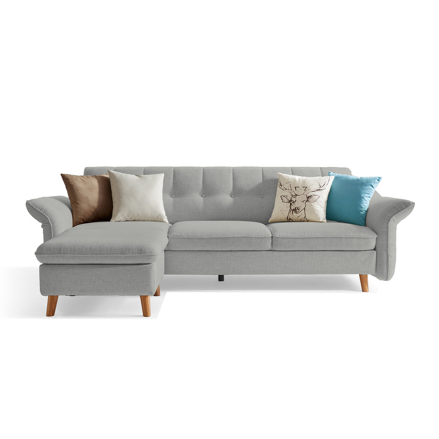 LILA Grey Sectional Sofa Bed