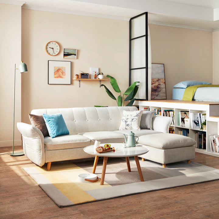 LILA Beige Sectional Sofa Bed