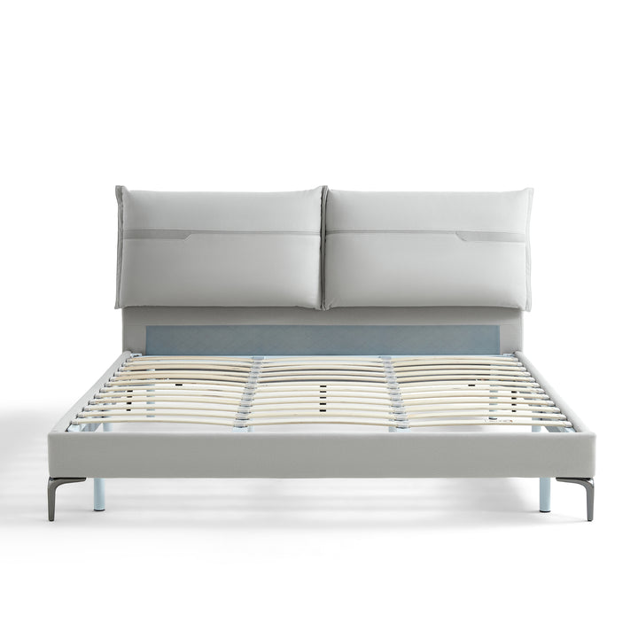 LOLA Grey Leather Bed