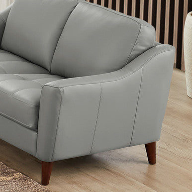 ERSA Silver Grey Leather Sofa Collection