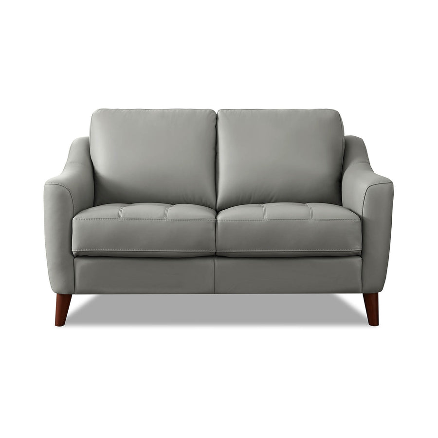ERSA Silver Grey Leather Sofa Collection 2 Seater