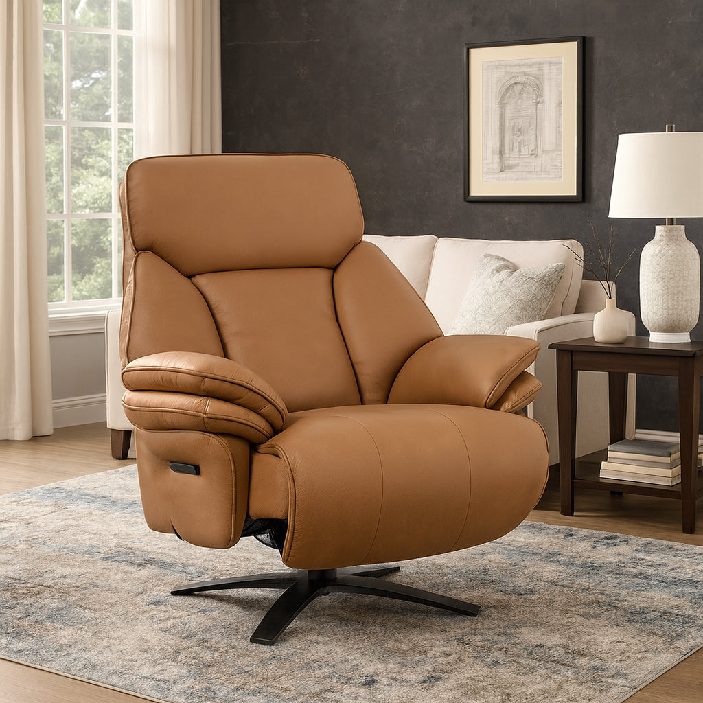 MATTEO Leather Power Recliner Accent Chair