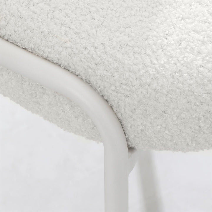 RUBY White Boucle Fabric Dining Chair