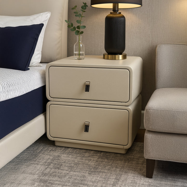 LUXEEDGE Sleek Grey Nightstand