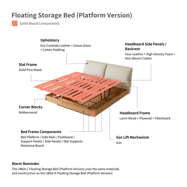 ALONZO Floating Lift-Up Storage Bed