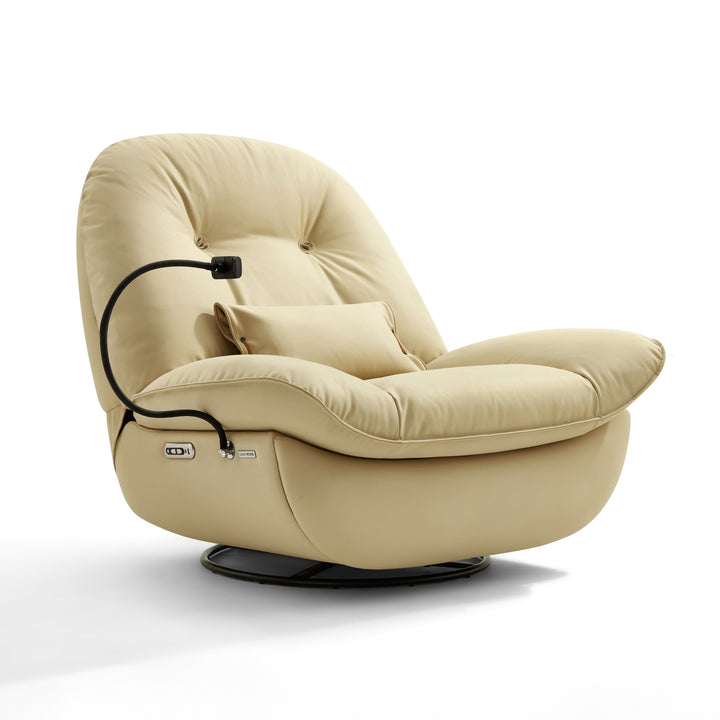 GENEVIEVE Cloud-Soft Recliner Silicone Leather Beige