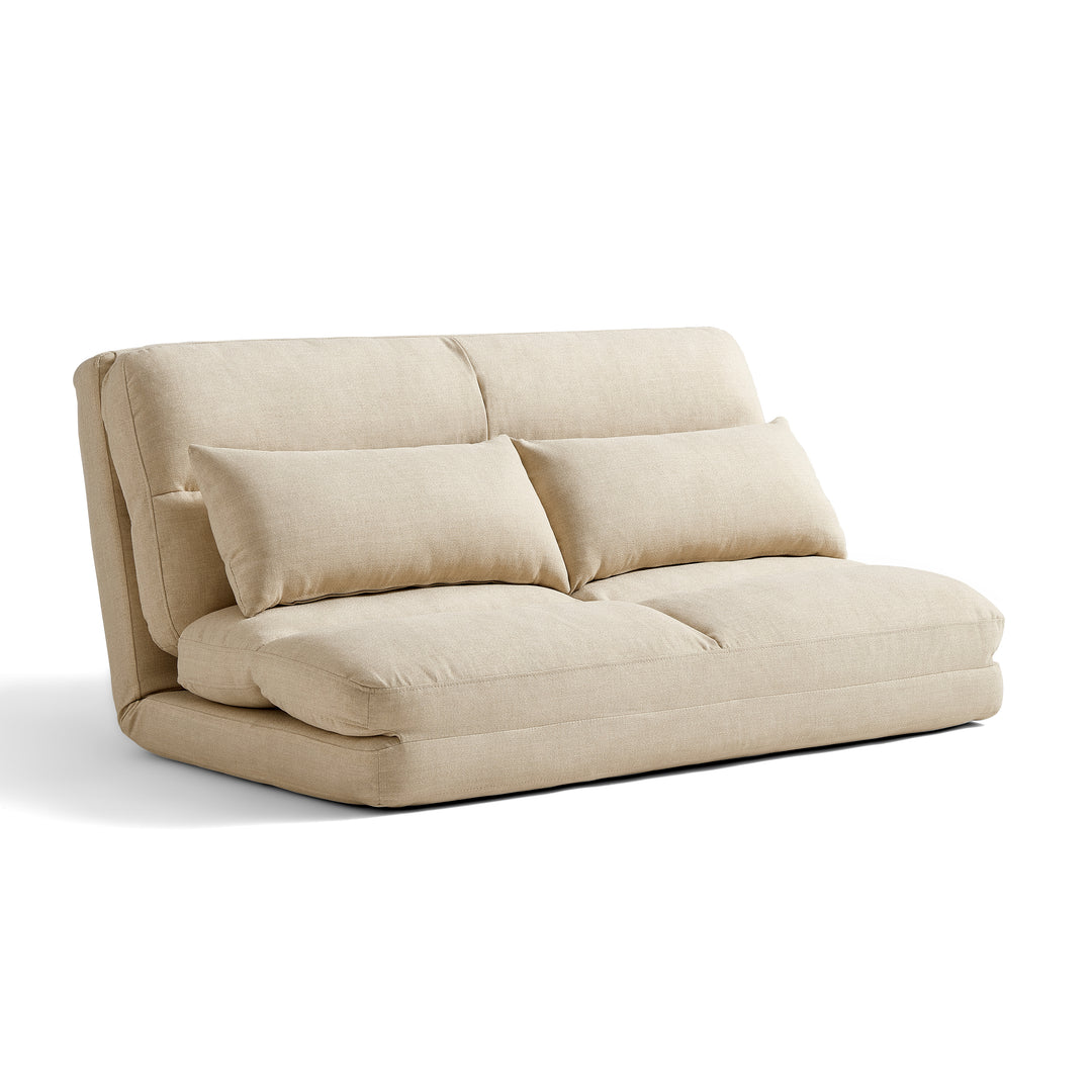 LEO White Cream Foldable Sofa Bed