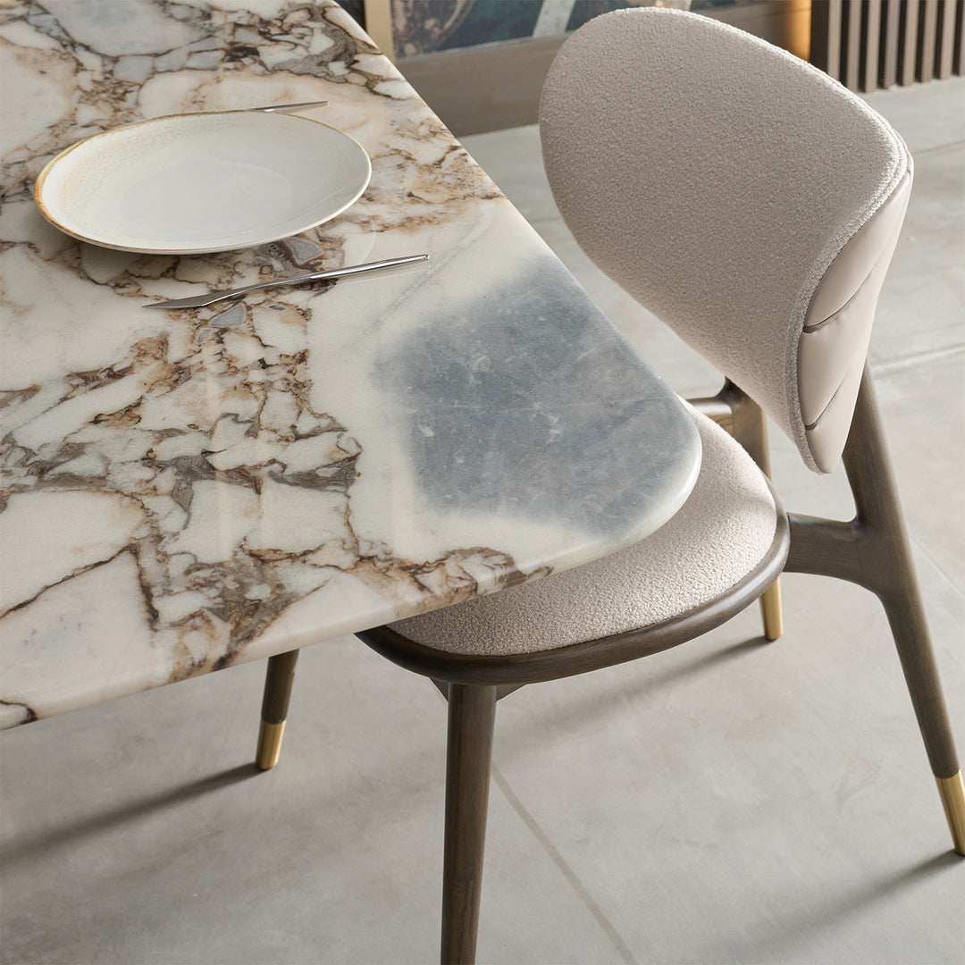 OLGA Marble Round Corner Dining Table