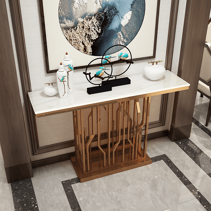 POLLY White Marble Console Table