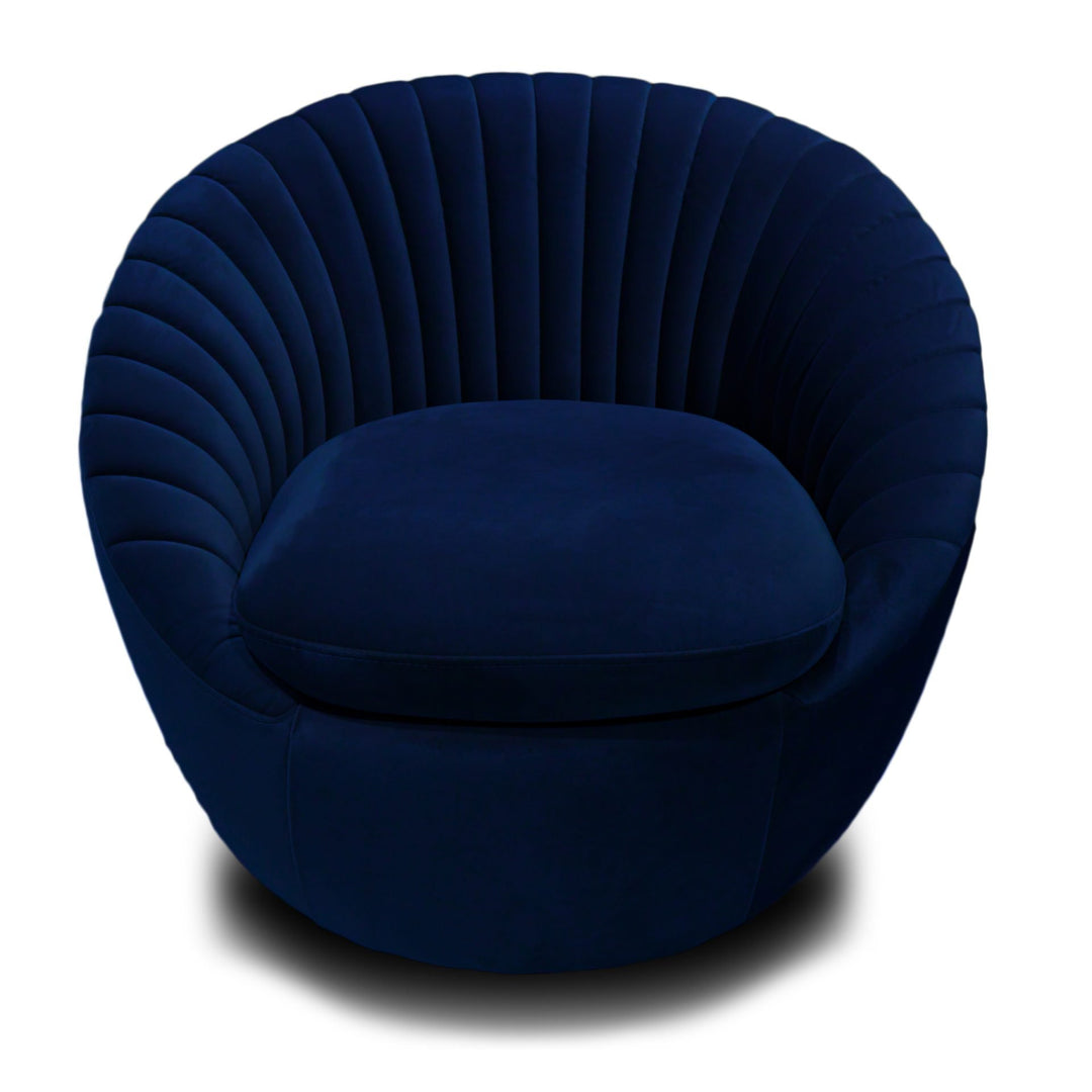 SHELL Velvet Accent Chair Blue