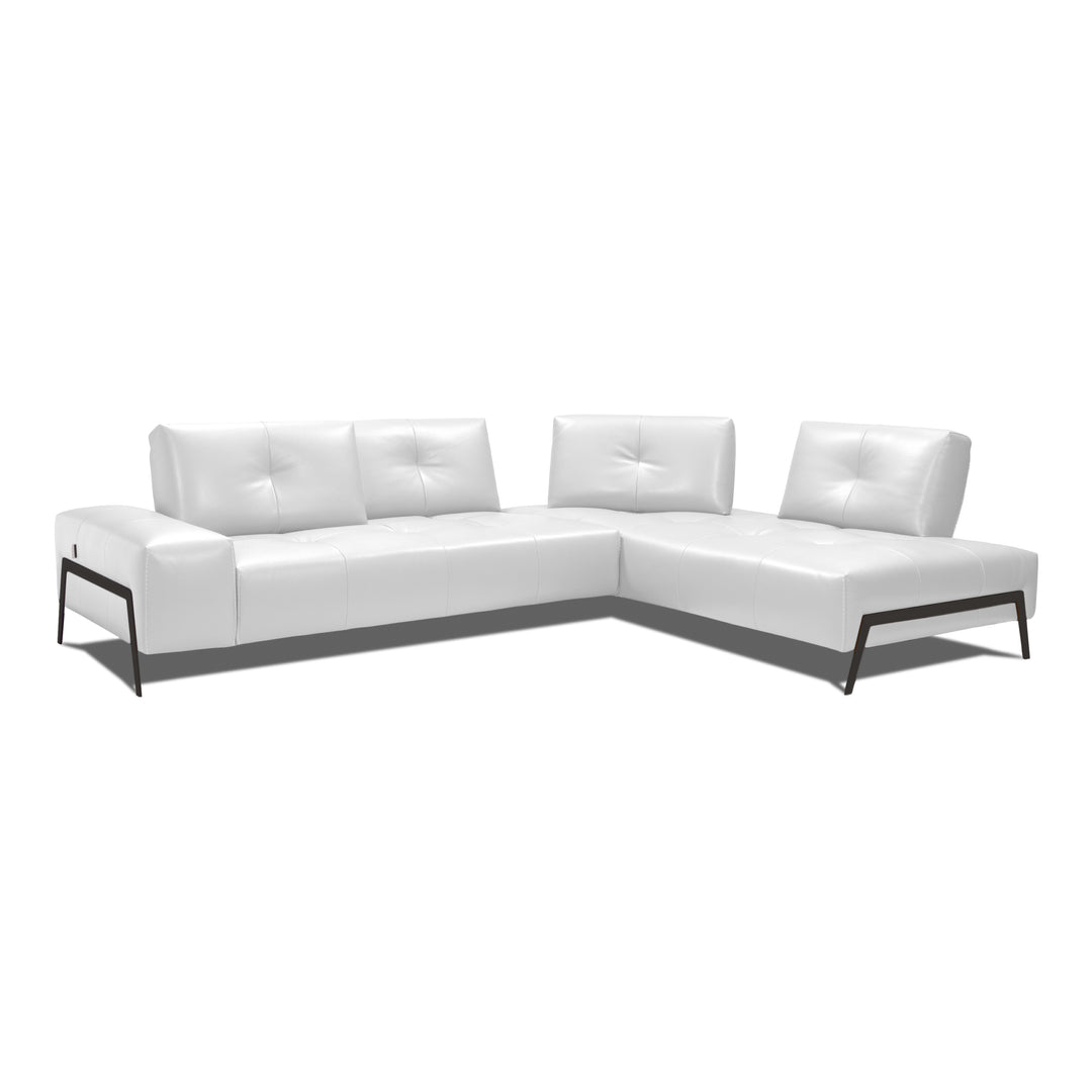 LEON Full Leather Adjustable Sectional - Incanto Italy White Right